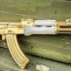 GOLD AK47 RIFLE W/ PARADE STOCK SET